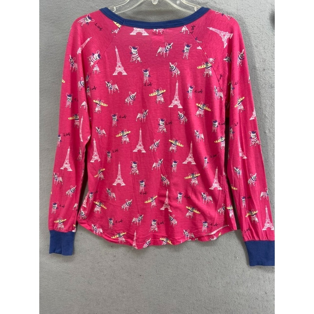 Nite Nite MUNKI MUNKI Pajamas Women L Pink PJ Shorts French Bulldogs Paris 2pc - Picture 8 of 15